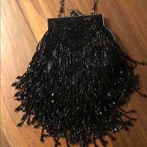 Fully beaded black purse